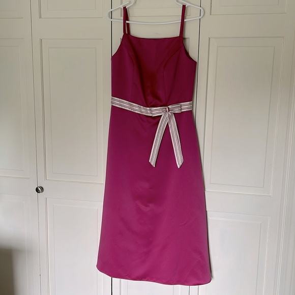 NWT David's Bridal Size 8 Satin Tea Dress - Picture 1 of 12